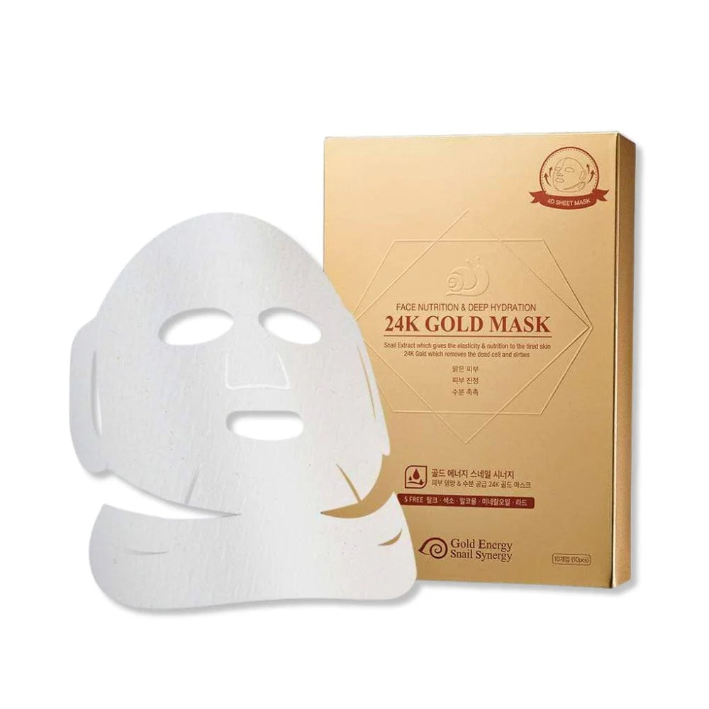 FACE NUTRITION & HYDRATION 24K GOLD SNAIL MASK 10 stuks