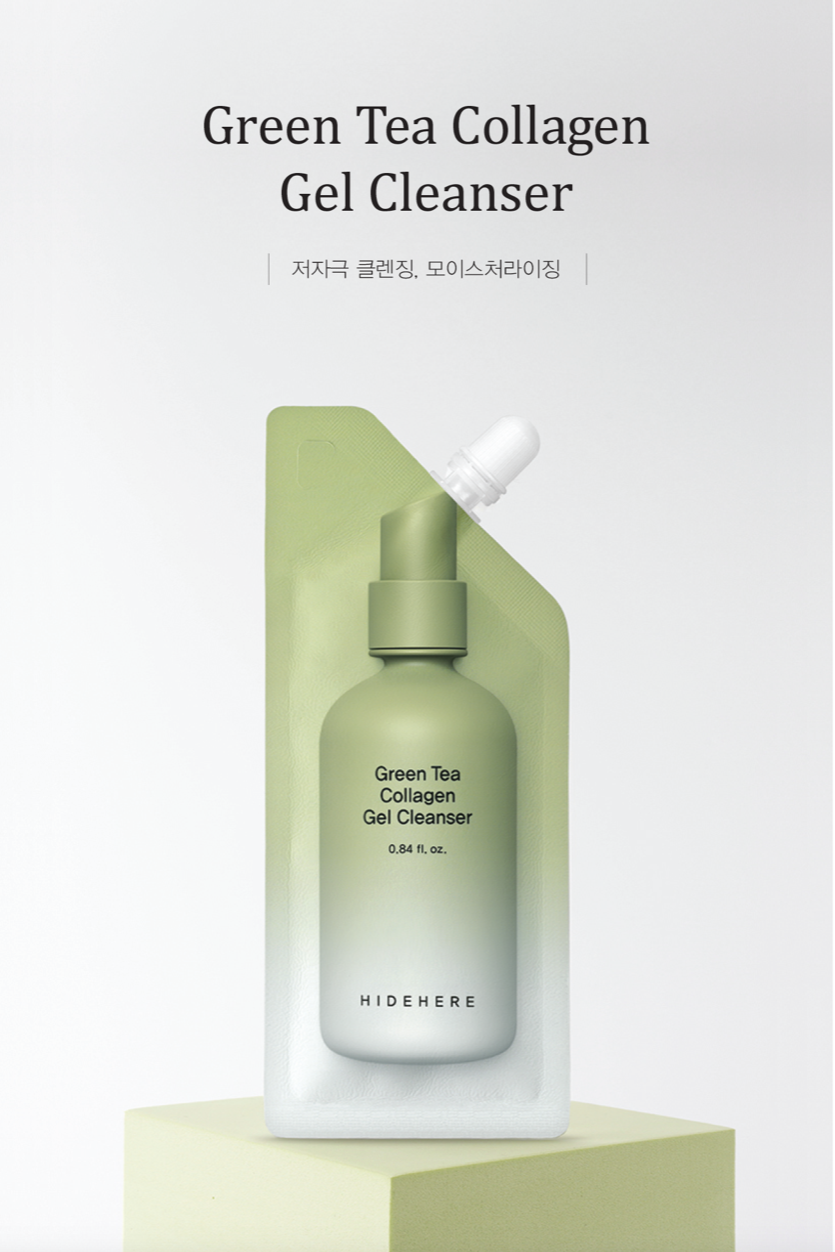 HIDEHERE Grüner Tee Kollagen Gel-Reiniger 25 ml