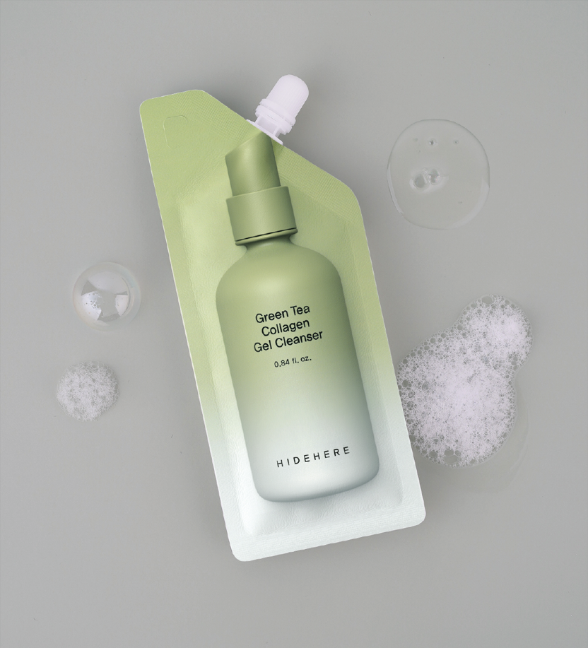 HIDEHERE Grüner Tee Kollagen Gel-Reiniger 25 ml