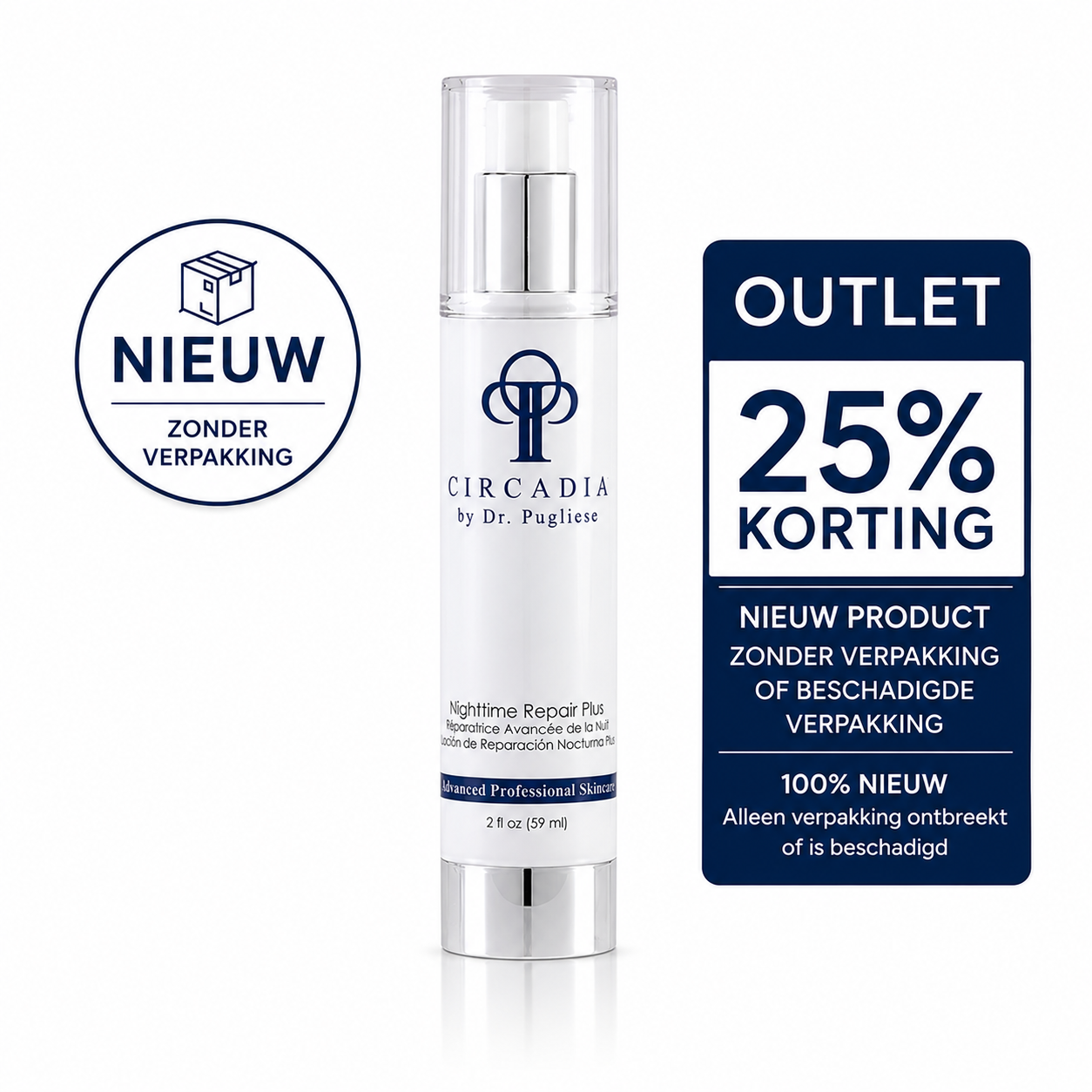 Circadia Nighttime Repair Plus Facial Lotion 59 ml (Nieuw, zonder verpakking)