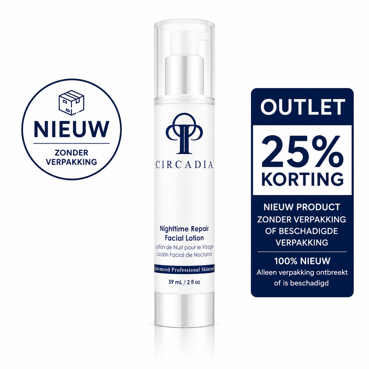 Circadia Nighttime Repair Facial Lotion 59 ml (Nieuw, zonder verpakking)